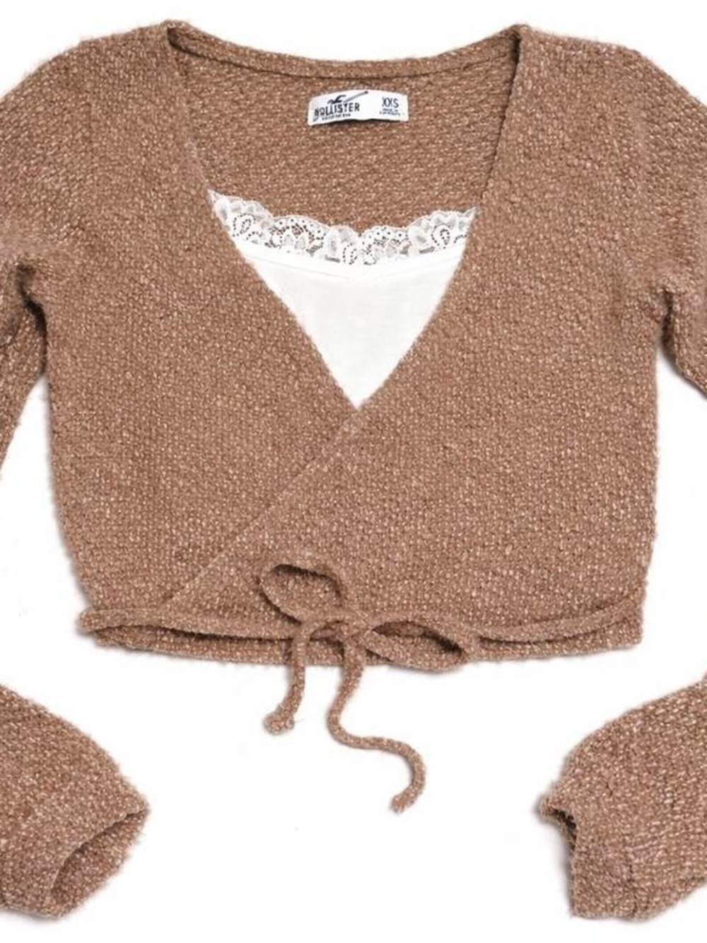 Hollister Cozy Cropped Sweater in Beige
